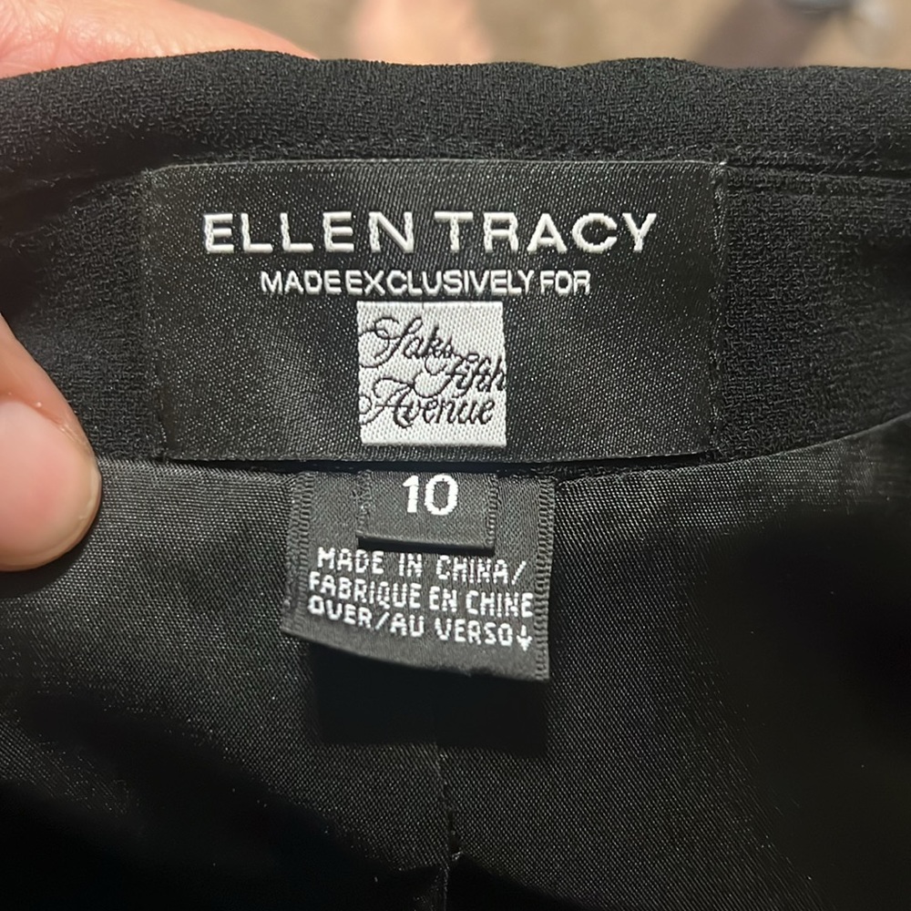 Ellen Tracy for Saks Fifth Avenue black 3/4 sleeve suit jacket - Picture 7 of 8